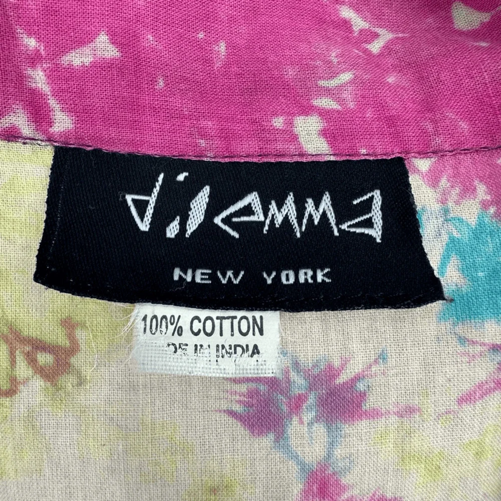 Dilemma New York Womens Button Up Shirt Size L Watercolor Art To Wear Rave - Picture 4 of 10